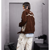 Unisex Jacket Spring and Autumn Casual Jacket Corduroy Turn-down Collar Coat